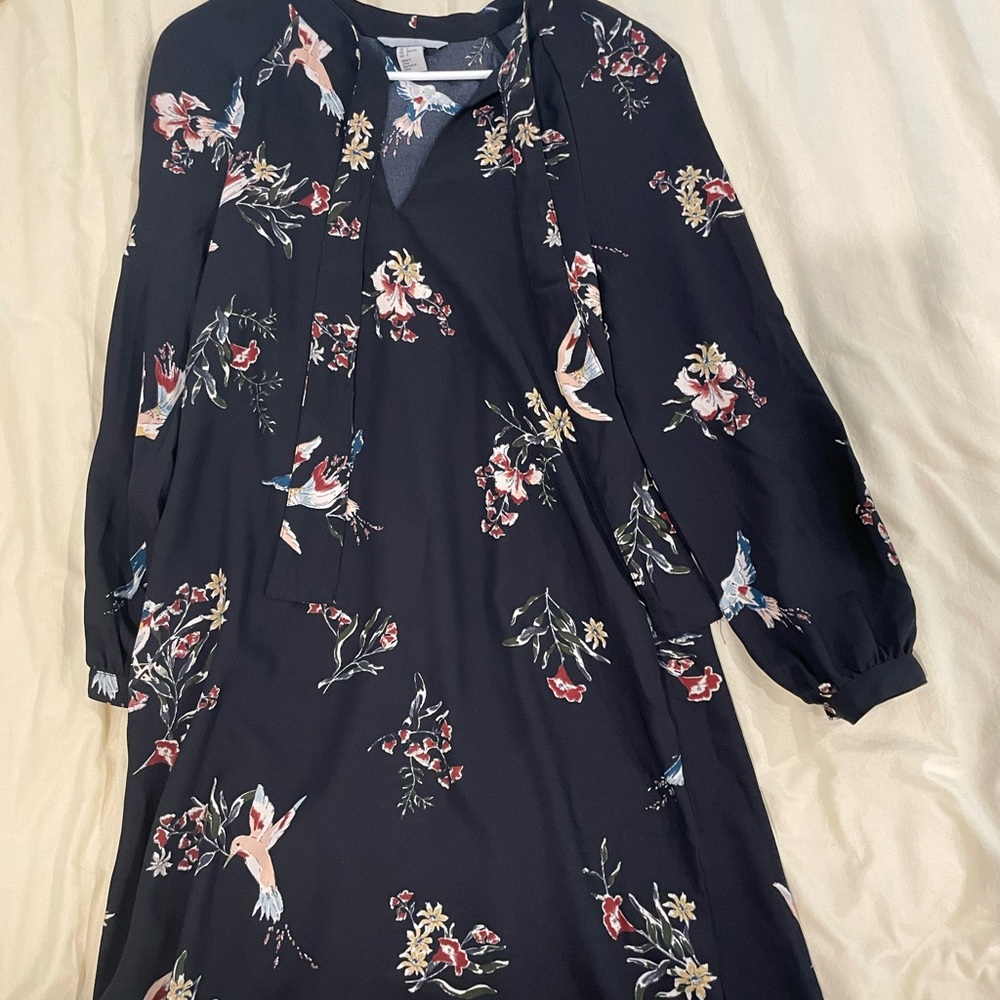 blue floral dress